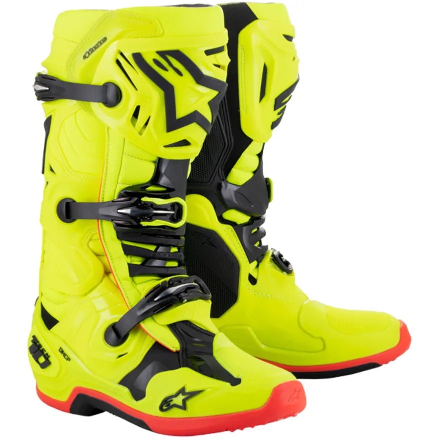 Alpinestars Tech 10 Fluo Yellow Black Red Fluo Motocross Boots