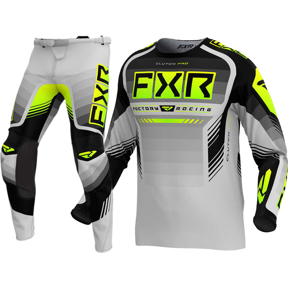 FXR 2024 Clutch Pro Grey / Hi Viz Pant & Jersey Motocross Kit Combo