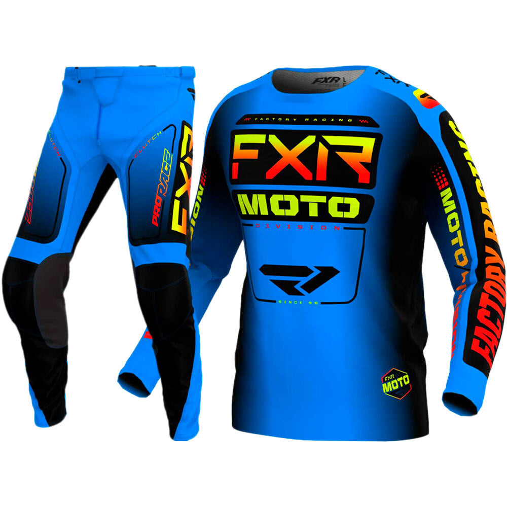 FXR 2024 Clutch Blue / Inferno Pant & Jersey Motocross Kit Combo