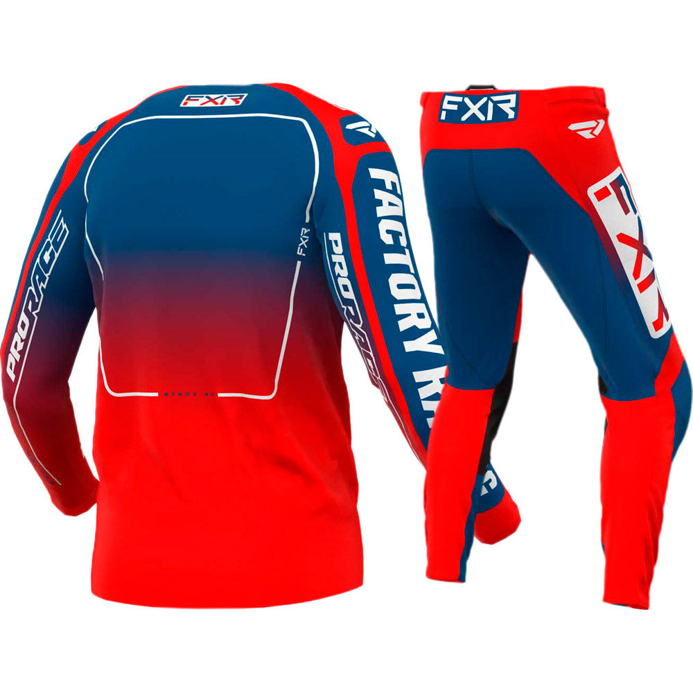 FXR 2024 Clutch Slate / Red Pant & Jersey Motocross Kit Combo