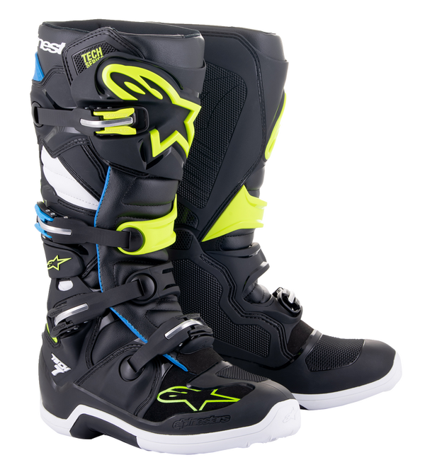 Alpinestars Tech 7 Black Blue Yellow Flo Motocross Boots