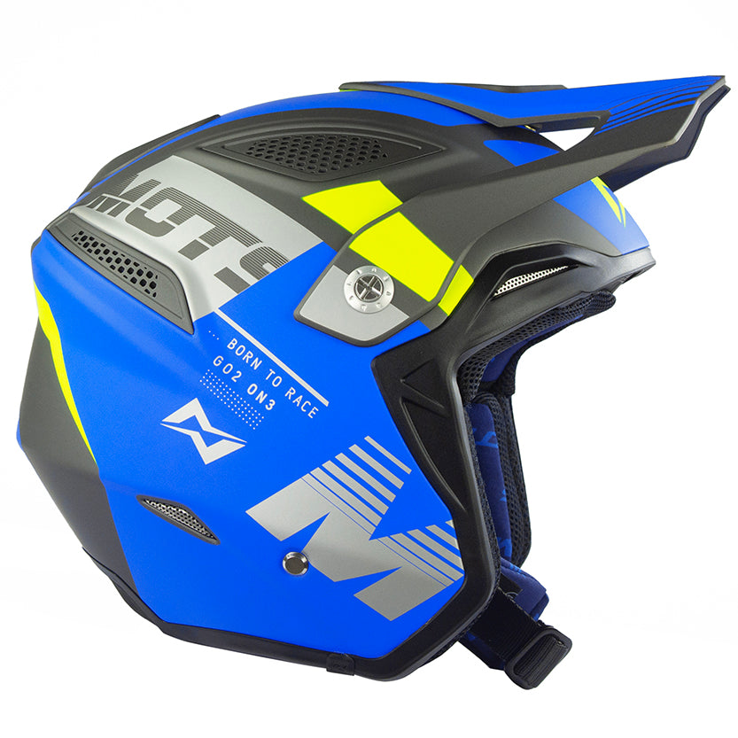 Mots GO2 Trials Helmet Blue Matt