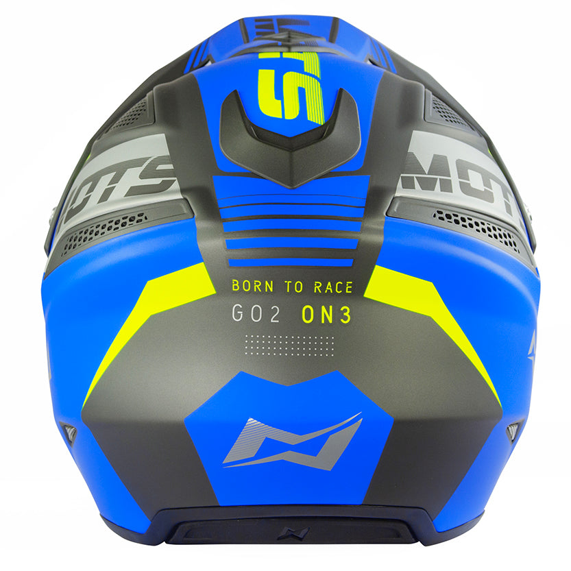 Mots GO2 Trials Helmet Blue Matt