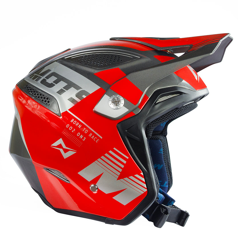 Mots GO2 Trials Helmet Red Gloss