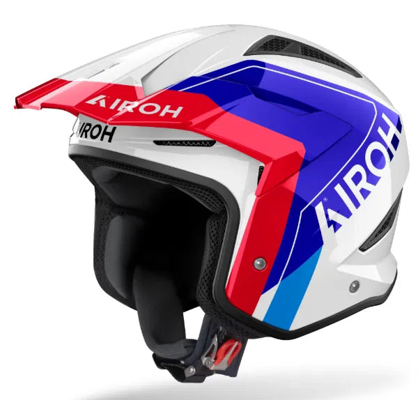 Airoh TRR 2 Trials Helmet Blue Red Gloss
