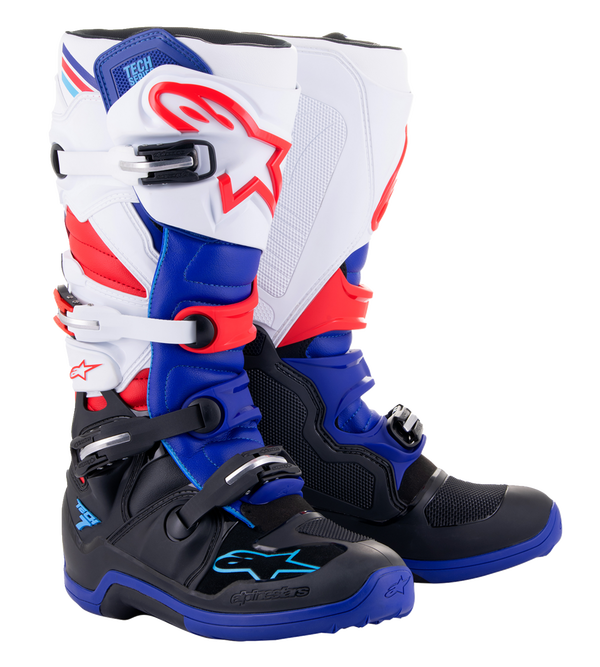 Alpinestars Tech 7 Black Blue Red White Motocross Boots