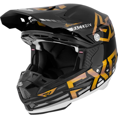 FXR 6D ATR-2 Motocross Helmet 2024 Black/White/Gold