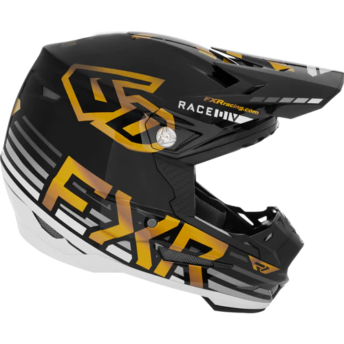 FXR 6D ATR-2 Motocross Helmet 2024 Black/White/Gold