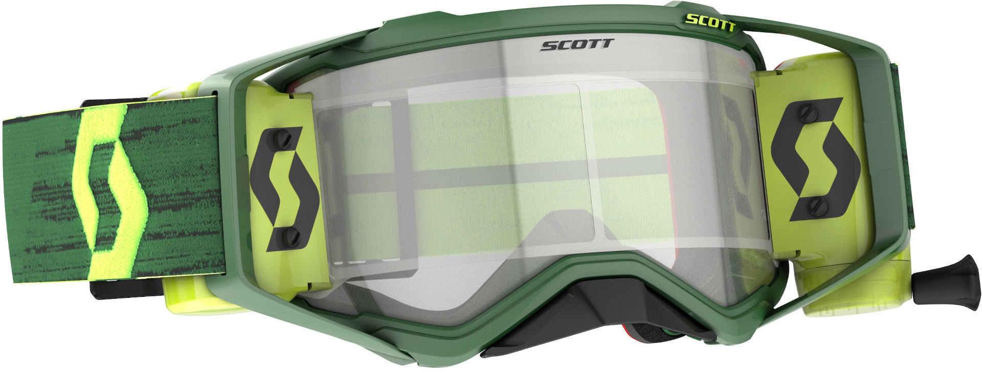 Scott Prospect WFS Green / Yellow Roll Off Motocross Goggles