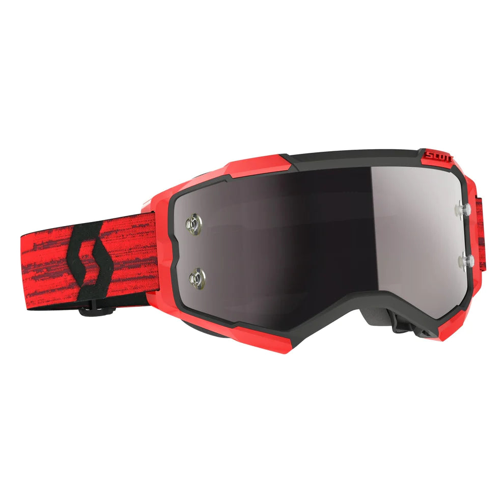 Scott Fury Dark Red Motocross Goggles Silver Chrome Lens