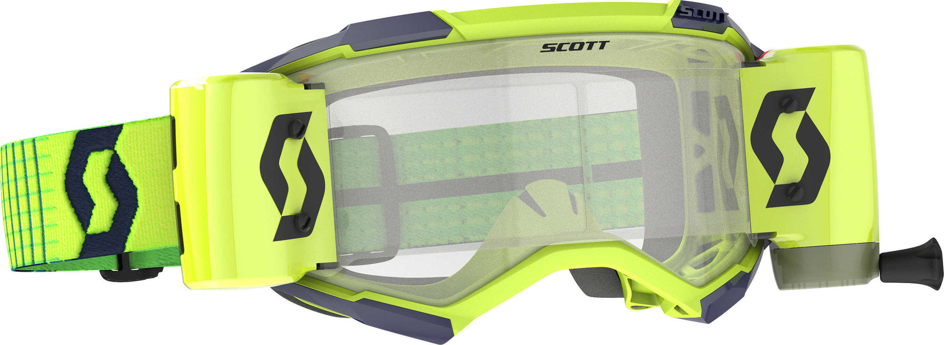 Scott Fury WFS Yellow / Blue Roll Off Motocross Goggles