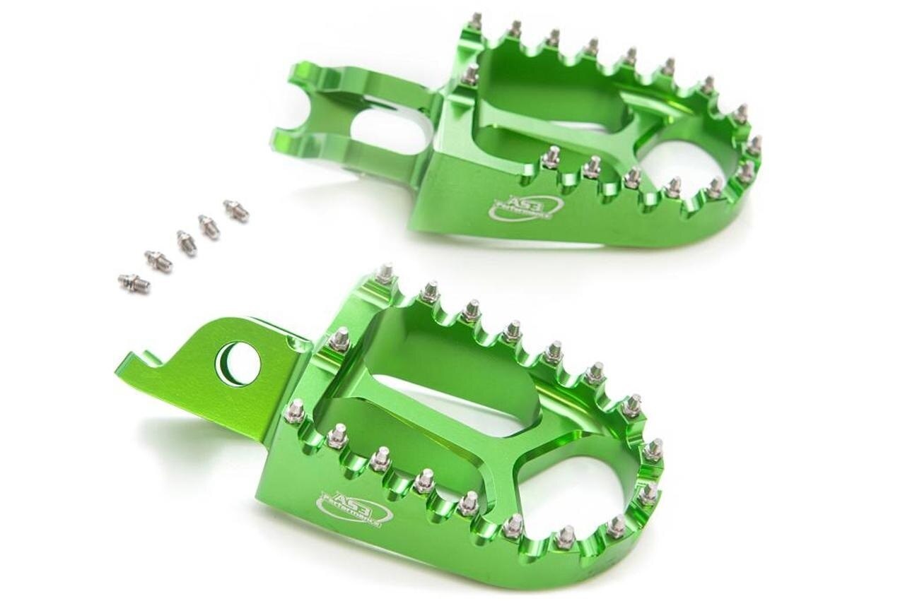 Kawasaki AS3 Green Footpeg Set KXF250 KXF450 2006 - 2021