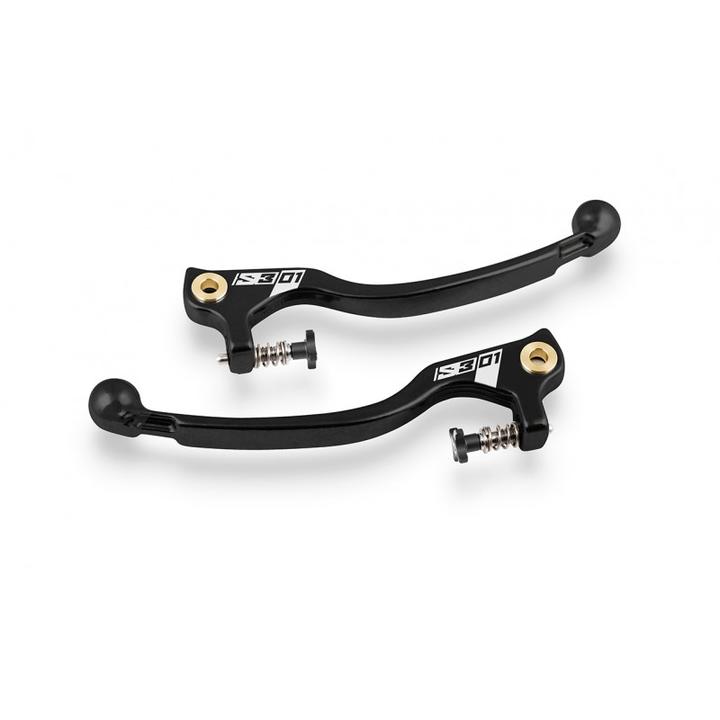 S3 Trials Braktec / AJP Brake & Clutch Lever Set Black