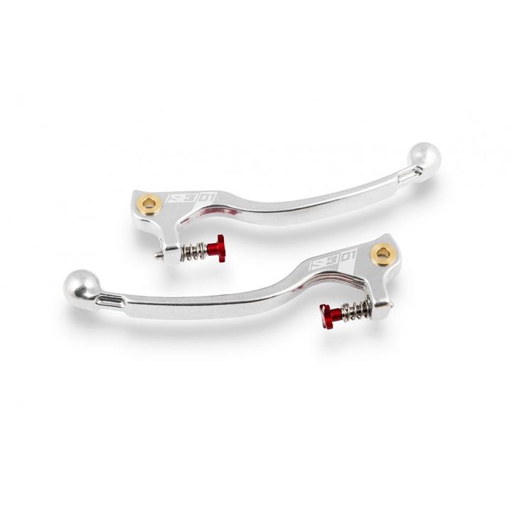 S3 Trials Braktec / AJP Brake & Clutch Lever Set Silver