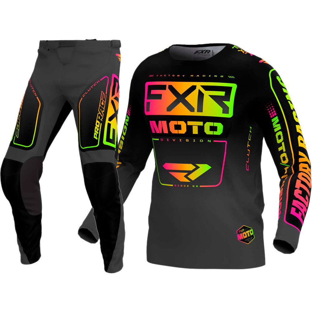 FXR 2024 Clutch Black / Sherbert Pant & Jersey Motocross Kit Combo