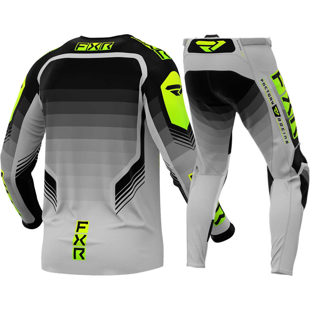 FXR 2024 Clutch Pro Grey / Hi Viz Pant & Jersey Motocross Kit Combo