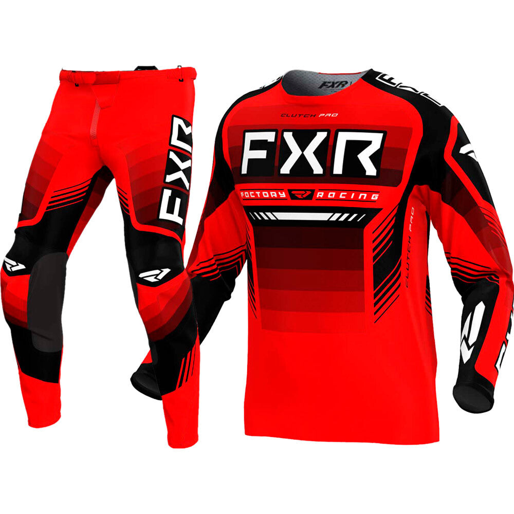 FXR 2024 Clutch Pro Red / Black Pant & Jersey Motocross Kit Combo