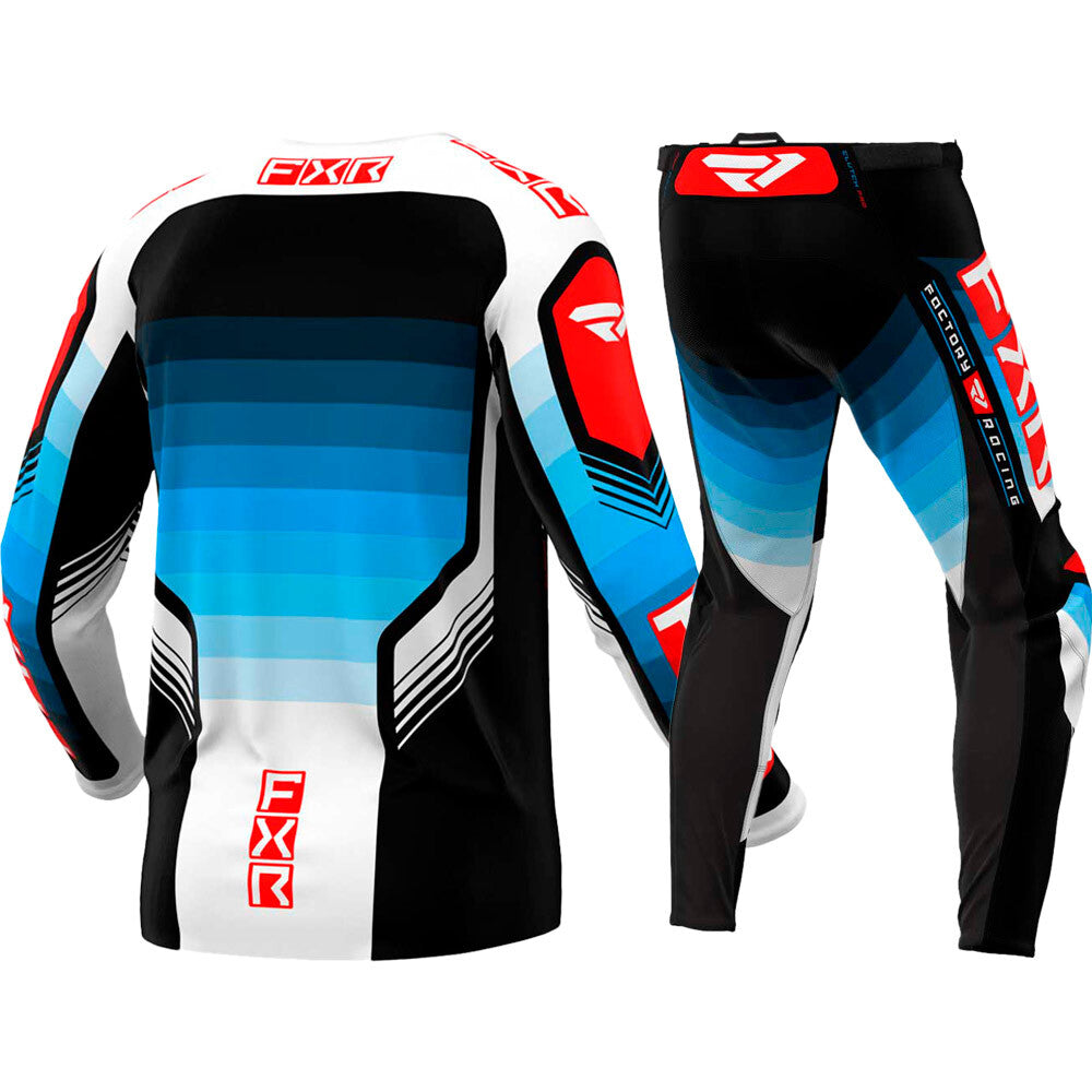 FXR 2024 Clutch Pro Blue / Red / Black Pant & Jersey Motocross Kit Combo