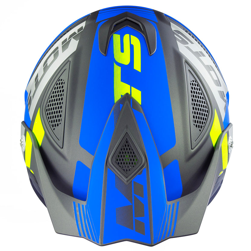 Mots GO2 Trials Helmet Blue Matt