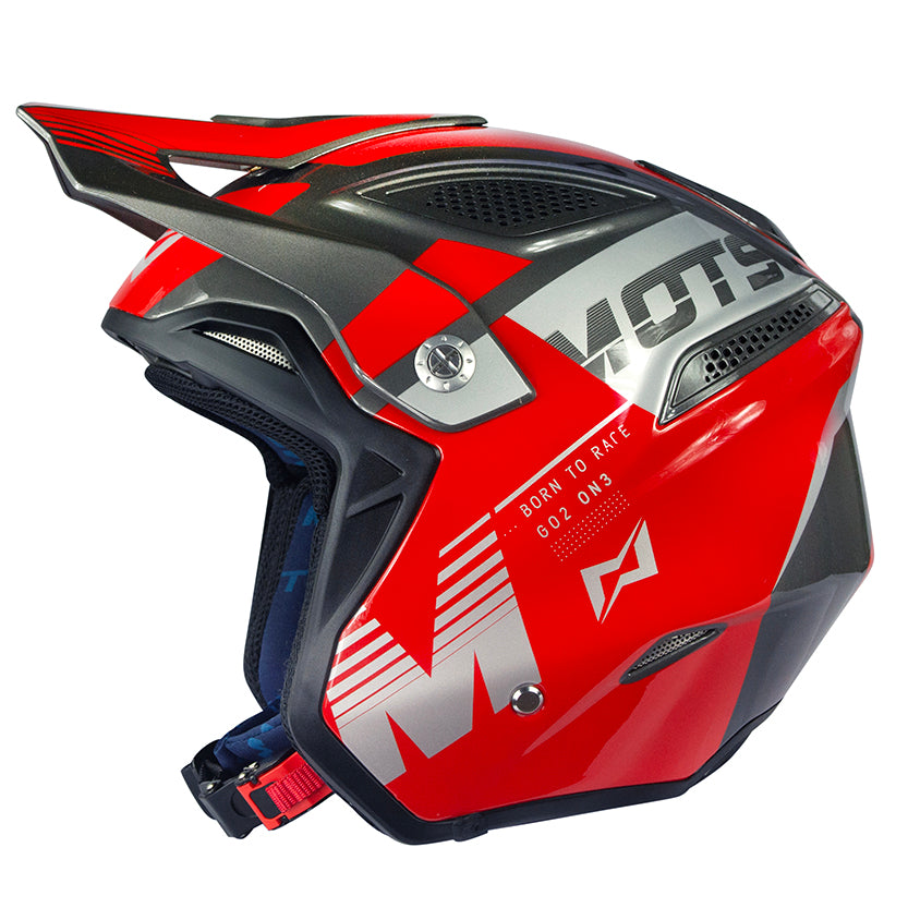 Mots GO2 Trials Helmet Red Gloss