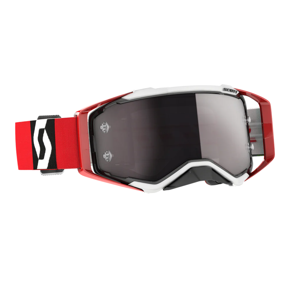Scott Prospect Red / Black Motocross Goggles Silver Chrome Lens