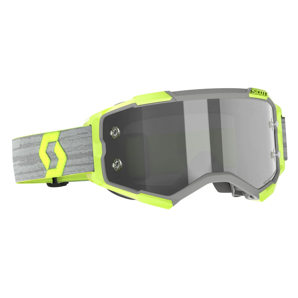 Scott Fury Grey / Yellow Motocross Goggles Light Sensitive Lens